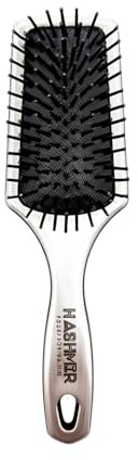 Metallic Gold & Silver Paddle Cushion Hairbrush Large - Professional Cushion Detangling Brush for Long, Thick, Curly, Wavy, Dry, or Damaged Hair - Anti-Frizz, No Tangle - 2472 (Silver)