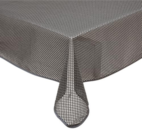texpot Gartentischdecke 130 x 220 cm Dunkelgrau Karo wetterfest geschäumt rutschfest