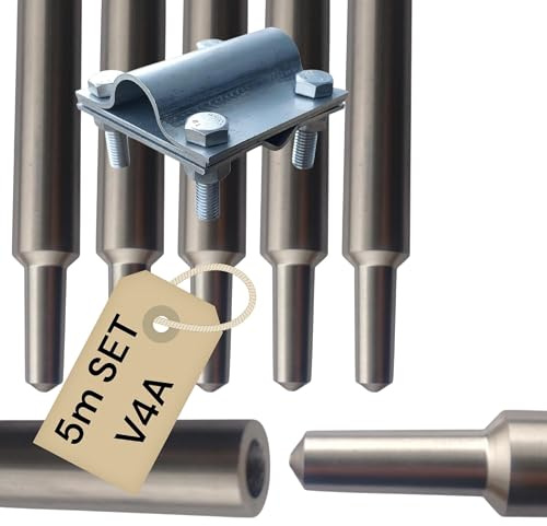 PAG Turbo GmbH® - Tiefenerder Ø20mm V4A Edelstahl Erder + Klemme (5m SET + Kreuzverbinder)