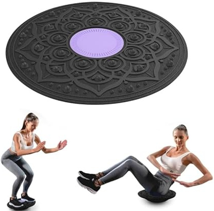 MeYuxg Balance Board, Wackelbrett Physiotherapie Ø 30cm mit Rutschfestem Standfuß, Gleichgewichtstrainer für Erwachsene & Kinder, für Yoga,Gym,Trainer zur Verbesserung des Gleichgewichts(Lila)
