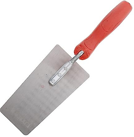 Yardenfun Truelle Enduire Acier Manganèse à Tête Plate Spatule De Construction Racloir De Mastic Pour Maçonnerie Et Réparation Outil De Nivellement Professionnel Avec Manche Plastique Rouge