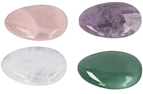 Marhynchus Exquisito 4pcs de Preocupación Piedras de Bolsillo de Bolsillo para el Masaje de Alivio de Ansiedad, Adecuado para Curar Energía Positiva Reiki Meditation