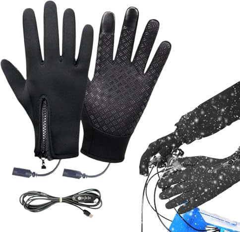 Ylnailky Beheizte Handschuhe Für Männer | USB-Beheizte Fahrrad Winter Handschuhe,3 Modi Touchscreen Handwärmer Für Männer Und Frauen Zum Fahren Fahrradfahren Wandern Camping Sport Reiten Skifahren