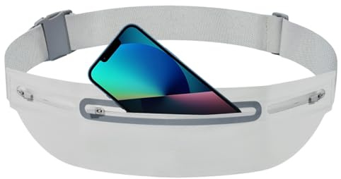 Tid lätt löparbälte – lätt löpbälte – vattentätt löpbälte för mobiltelefon, jogging, sport, vandring, svart smartphoneväska, svart, Taglia Unica, Grått, Refer to description, Unisex