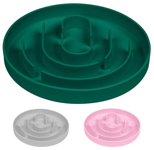 OFFCUP Slow Feeder Dog Bowl, Anti Choke Anti Bloat Cat Eating Food Bowl | Silicone Healthy Diet And Slow Digestion Puppy Feeders Suitable For Small Medium Pets (Green)