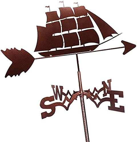 Garten Wetterfahne dekorative Windfahne Wikinger-Schlachtschiff Edelstahl Sprühlackierung Piraten-Zähler Bauernhof Pavillon Rasen 3