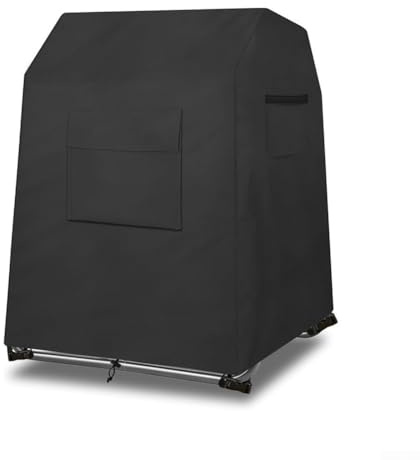 Waterproof UV-Resistant Ox Fabric Compost Bin Cover, Windproof Outdoor Protective Dust Guard for 43-Gallon Standard Garden Composter, Black, 28.7 x 27.2 x 35.8 Inches(600DpVC)