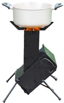 Poêle à fusée, poêle à bois à fusée,Réchaud de camping portable - Poêle de tente, poêle à brûleur chauffant, d'extérieur pour la cuisine, le Camping, la tente, la randonnée, la pêche, la randonn
