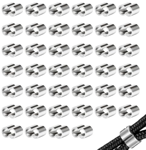 40 Stück Seilklemme, 10 mm Würgeklemmen aus Aluminium Quetschhülsen Expanderseile Drahtseil Seilklemmen für Gummiseil Anhängerplane Expanderseil Planenseil Kabel