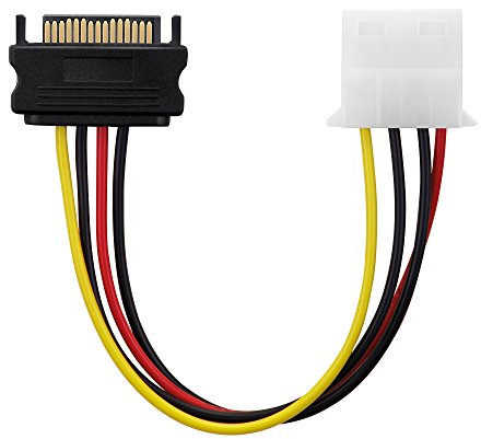 conecto CC20114 Netzteil-Adapter Kabel 15-polig SATA-Anschluss auf 4-polig IDE , 15 cm Schwarz