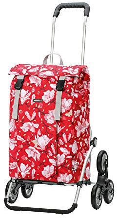 Andersen Shopper Royal als Treppensteiger und 37 Liter Einkaufstasche Basil Magnolia rot, wasserdicht