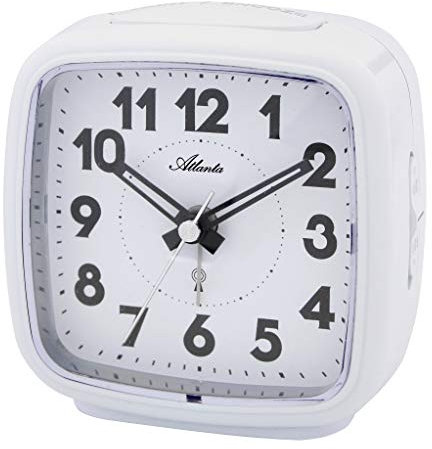 Atlanta Despertador analógico blanco con luz – 1837/0