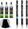 Lanzn 7 PCS Mechanical Pencil Set,0.5mm Automatic Pencils Black Lead Mechanical Pencils Lead Refills HB Pencil Refills Clutch with Black Velvet Bag for Art Drawing Writing Sketching Carpenter