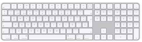 Apple Teclado Magic Keyboard con Touch ID y Teclado numérico: Recargable, con conexión Bluetooth y Compatible con Ordenadores Mac con Chip de Apple; Español, Teclas Blancas