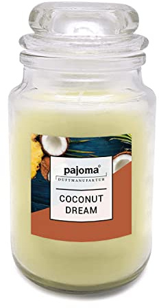 pajoma® Teelichter Duftkerzen, in Polycarbonat Hülle oder im Glas, duftintensiv (Coconut Dream, Bonbonglas)