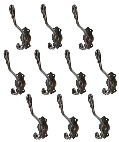 Hammer and Tongs Curly Hut & Coil Haken - W40mm X H140mm - Schwarz - Pack Von 10