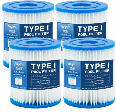 Aoyern Filter Größe 1, Filterkartuschen Gr. I für 58381, Typ I Poolfilter Kartusch Filterpatronen (4 Stück)