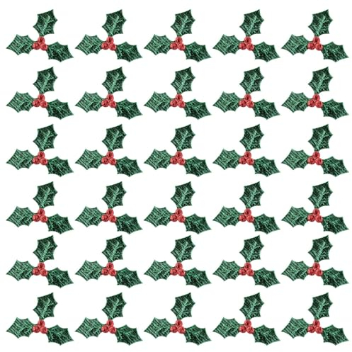 Homoyoyo 100st Krippen-weihnachtsschmuck Stechpalmenblätter Selber Basteln Weihnachtsrote Beeren Kranzgirlande Stechpalmenbeere Handwerk Stechpalme Grüne Pflanze Grünes Karte -