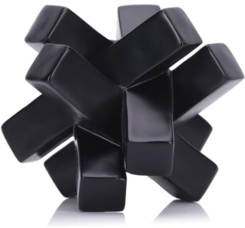 Statua Nera per Centrotavola Moderno Design, Geometrica Scultura Decorativa Da Interno, Minimalista Casa Tavola Cucina Supporto Tv Da Tavolo Centro Oggetti