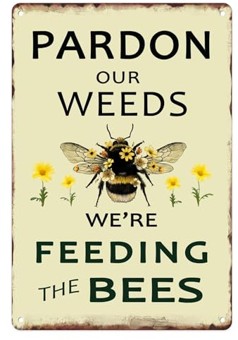 Sanwarm Metal Sign, Tin, 12 X 8 Inch, For Wall Decor Bumble Bee | Save Bees Vintage for Living Room Cafe Bar Club Office Home Decor Decoration