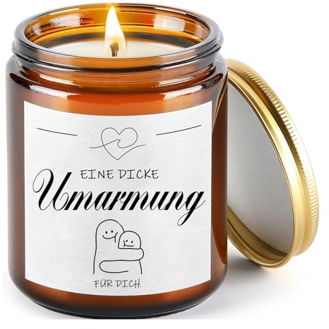Geschenke für Freundin - Umarmung Lavendel Duftkerze Mutmacher Geschenk für Freundin - Beste Freundin Geschenke Geburtstag, Geschenke für Frauen Freundin Schwester zum Weihnachten Geburtstag