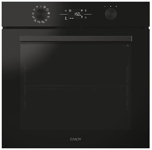 Candy C-Bake 600 CA6 N5B3EYTB, Horno Multifunción, 78L, WIFI, 3300W, 1 Bandeja y 2 Rejillas, Pirólisis + Aquálisis, Convección, 13 Funciones, Puerta 4 Cristales, Full Black