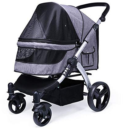 Haustier-Kinderwagen, Reisetrolley für mittelgroße und große Hunde – faltbarer Transportwagen Katzentragetasche mit Rädern – ausgehendes Design für einfache Verwendung