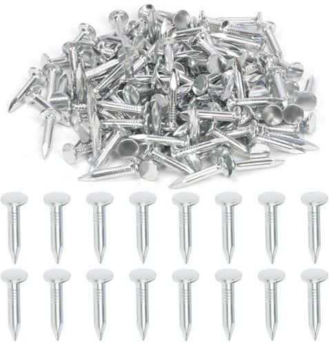 Swpeet Lot de 300 clous en feutre galvanisé de haute qualité de 2,5 cm pour toiture en feutre, bardeaux d'asphalte et panneaux isolants