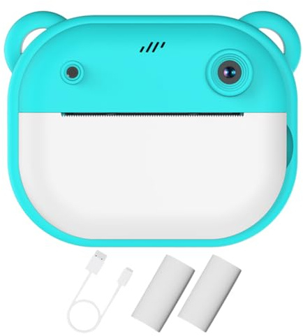 Fiorky Fotocamera for Bambini for Ragazze e Ragazzi, Mini Fotocamera a Stampa Istantanea 24MP HD 1080P Video Macchina Fotografica Digitale Macchina Fotografica for Stampa Fotografica Regalo