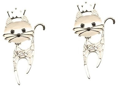 LIFKOME 2 Pièces de pince à linge insignes de chats tissu unique broche légère broche en artificielle épinglette animal mode épingle à nourrice Silver