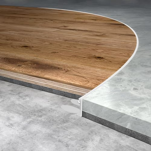 Raouoae Flexibles Abschlussprofil Biegbar L-Form Aluminium Eloxiert Fliesenkanten Schutz 125cm 2 Stück Treppenkantenprofil Ideal Für Die Fliesenverlegung Im Wohnzimmer(Silber)