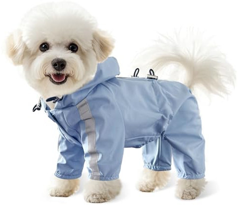 LOS ANDES Regenjacke Hund Wasserdicht, Reflektierend, Polyester, Blau, Small, Hundemantel, Regenschutz, Winter, Frühling, Herbst