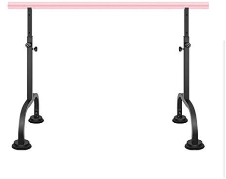 CWCQGH Ballettstange Tanzstange Mobiler Tanzraum Studio Reck Fitnessstudio Schule Indoor Fitness EB-Beinpresse Stange Erwachsene Kinder Stahl Ballettstangen Gummi Saugnapf,1.5M
