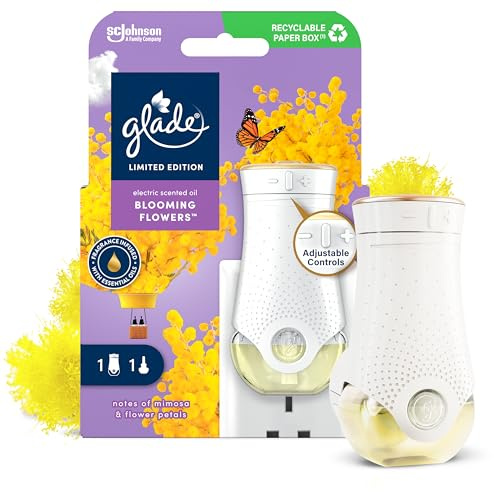 Glade Plug in Air Freshener Holder and Refill, Electric Scented Oil Room Air Freshener, Blooming Flowers, 20ml