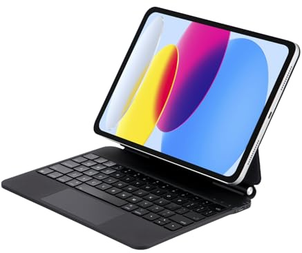 Seagtigau Magic Keyboard Case for iPad 10th Generation 2022 10.9 inch and iPad 11th A16 2025, Magnetic Keyboard Case with Multi-Touch Trackpad, Backlit, Light Weight