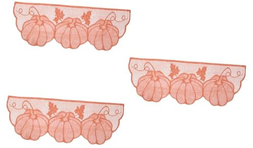 Alipis 3pcs Pumpkin Crafts Thanksgiving Day Decorations Lace Cloth for Fireplace