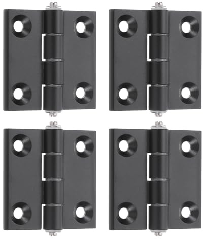 sourcing map Lot de 4 charnières réglables à 180 degrés, 60 mm x 60 mm, charnières de table verrouillables en alliage de zinc, charnières à deux volets pour boîte en bois, salle à manger et armoires