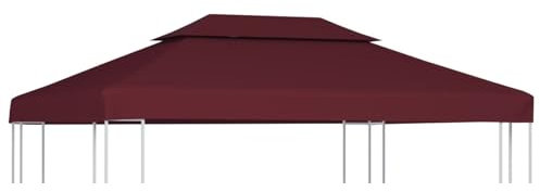 Festnight Telo per Tetto Gazebo, Copertura Gazebo 3x4, Tetto di Ricambio per Gazebo, Copertura Superiore per Gazebo a 2 Strati 310g/m² 4x3m Bordeaux