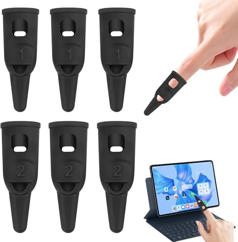 6-teiliger Finger-Stylus-Stift für Touchscreen, hochpräzises, empfindliches Silikon, kapazitiver Stift, geeignet für iPad/iPhone/Android-Telefone, Tablets, alle Touchscreens, Erwachsene und Kinder