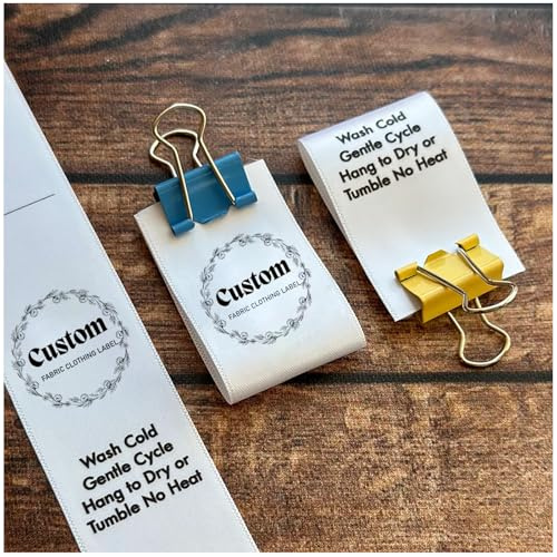 30-200pcs Custom Satin Clothing Sewing Labels,Personalised Wash Care Tags,Customizable Flat Folded Sewing Fabric Labels,Custom Name/Logo Tags for Crafts,Garments, Quilts (2x6cm/0.79x2.36inch)