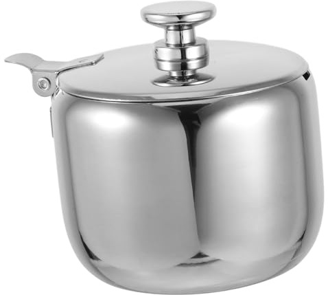 Mipcase Recipiente De Acero Inoxidable Para Azúcar Tarro De Especias Con Tapa y Cuchara Para Cocina y Uso Diario Capacidad