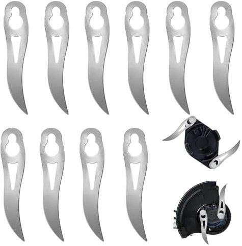 Metallmesser Set für Akku-Rasentrimmer, yisight10 Stück Ersatzmesser Rasentrimmer, Rasentrimmer Messer, Statt Nylonmesser oder Kunststoffmesser