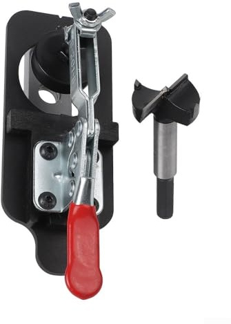 Gabarit de perçage à charnière dissimulé de 35 mm, gabarit de perçage réglable de 35 mm pour installation de matériel d'armoire et accessoires de fixation de porte, acier à haute teneur en carbone