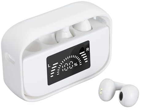 Sxhlseller Trådlösa öppna öronhörlurar, IPX5 Waterproof High Definition Sound 5.3 Hörlurar med öppet öronklipp för Att Köra Fitness (Vit)