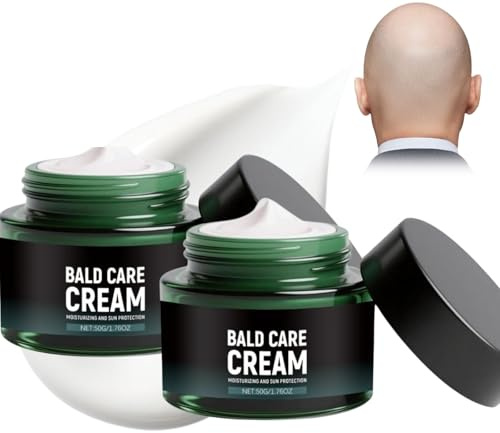 2PCS Glatzencreme für Männer,Kopfhaut Pflege,Feuchtigkeitscreme mit Aloe Vera,Beruhigende Skinhead Care,Natürlichem Anti-Shine-Effekt,Glatzenpflege für Glatzenträger,Premium-Pflege für Glatzenträger