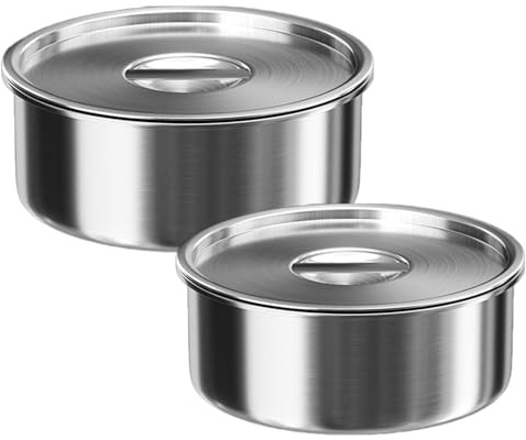 Garneck 2pièces Lot de Bols à Vapeur Acier Inoxydable avec Couvercle pour Cuisson Vapeur Bol à Soupe et Coquetier Japonais