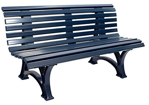 Gartenbank 3-sitzer / 150cm aus Kunststoff dunkelblau, wetterfest