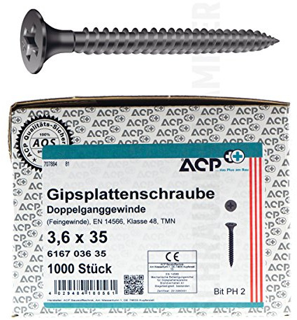 ACP Schnellbauschrauben mit Feingewinde Kleinpaket 3,9 x 35 mm 250 Stück