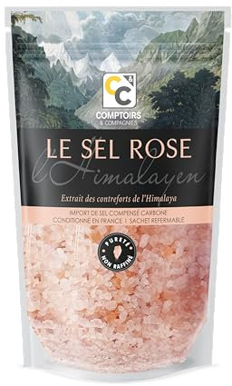 COMPTOIRS ET COMPAGNIES - Cristaux de Sel Rose de l'Himalaya - Compatible moulin - Non Iodé et Non Raffiné - 1kg