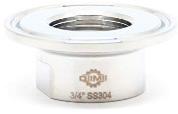 QiiMii Sanitary Tri clamp 50.5mm to NPT Female Thread Adaptor SS304 Tri clamp Adaptor Pipe Fitting (Thread Size: 3/4 NPT)